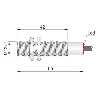 DPI Ex M122 fils AC NF P2mm noyé lg55(42)mm 20-250Vac / Câble 3m PVC-Lire la description