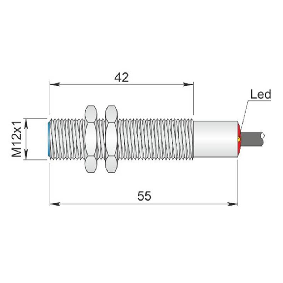 DPI Ex M122 fils AC NF P2mm noyé lg55(42)mm 20-250Vac / Câble 3m PVC-Lire la description
