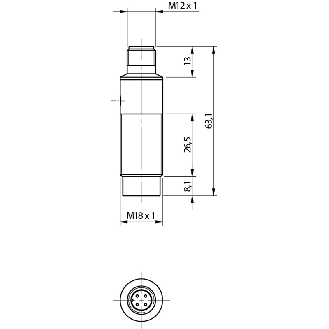 DPI M18 PNP NO P8mm non noyé Inox 10-30Vdc M12 4P-Lire la description