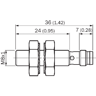DPI M08 PNP NO P2mm noyé IO-Link 36(24)mm Inox V2A +100°C / M08 3P-Lire la description