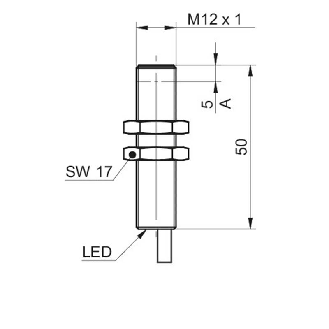 DPI M12 PNP NO P6mm noyé lg50mm Laiton 6-36Vdc / Câble 2m-Lire la description