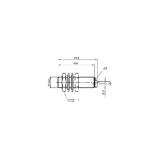 DPI M12 2 fils DC NF P3mm noyé lg43(40)mm Laiton / Câble 3m PVC-Lire la description