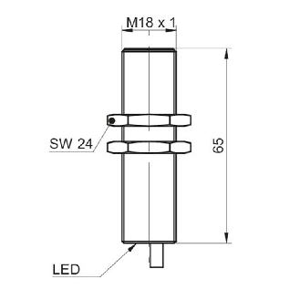 DPI M18 PNP NO P8mm quasi-noyé lg65mm 10-30Vdc / Câble 2m-Lire la description