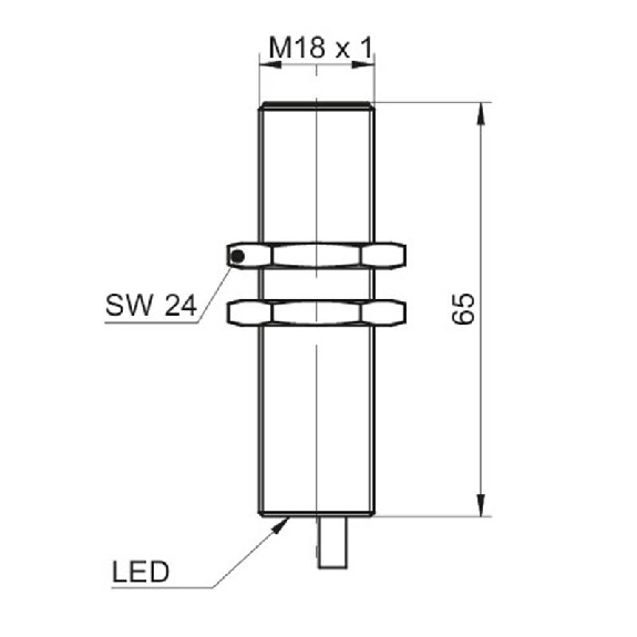 DPI M18 PNP NO P8mm quasi-noyé lg65mm 10-30Vdc / Câble 2m-Lire la description