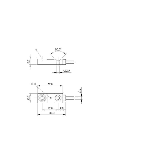 DPI Rect. NPN NO P3mm noyé 10x30x6mm 10-30Vdc / Câble 5m TPU-Lire la description