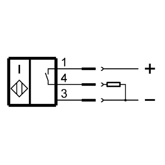 DPI M12 PNP NO P2mm noyé lg50(30)mm Laiton 10-30Vdc IP68 / M12 4P-Lire la description