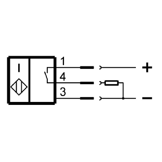 DPI M12 PNP NO P2mm noyé lg50(30)mm Laiton 10-30Vdc IP68 / M12 4P-Lire la description