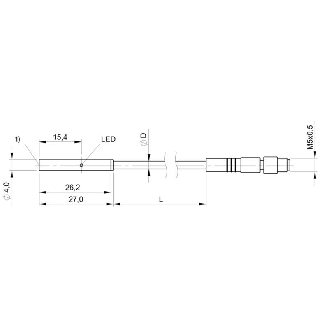 DPI D04 PNP NO P1,5mm noyé lg27mm Inox 10-30Vdc / M05 4P+C0.2m-Lire la description