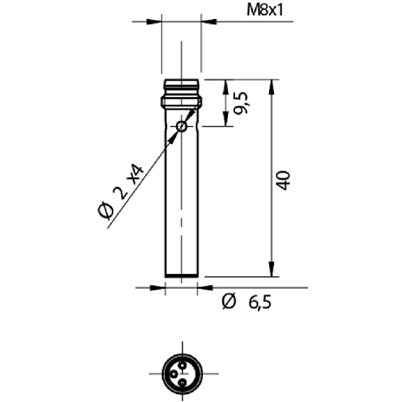 DPI D6,5 PNP NO P1,5mm noyé / M08 3P-Lire la description