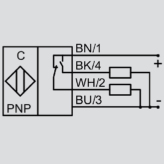 DPC M18 PNP NO+NF P5mm noyé 83(55)mm Inox 12-30Vdc / M12 4P-Lire la description