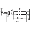 DPI M08 NPN NO P1,5mm noyé lg52(34)mm Laiton 10-30Vdc / Câble 2m PVC