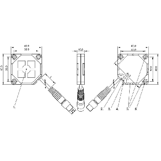 DPC Rect. PNP NO P20mm noyé Pot. 40x10x40mm / M08 3P+C0.3m-Lire la description