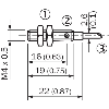 DPI M04 PNP NO P0,6mm noyé lg22(19)mm Inox 10-30Vdc / Câble 2m PVC