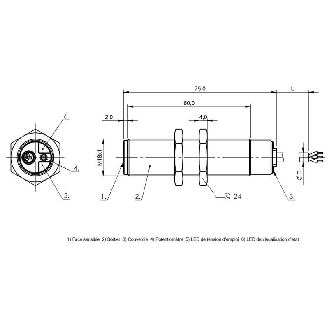 DPC M18 PNP NO P8mm noyé Pot. lg75(60)mm PBT 10-30Vdc / Câble 2m PUR-Lire la description