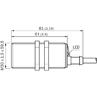 DPC M30 NPN NO+NF P3-16mm noyé Pot. Plast. 10-36Vdc / Câble 2m-Lire la description