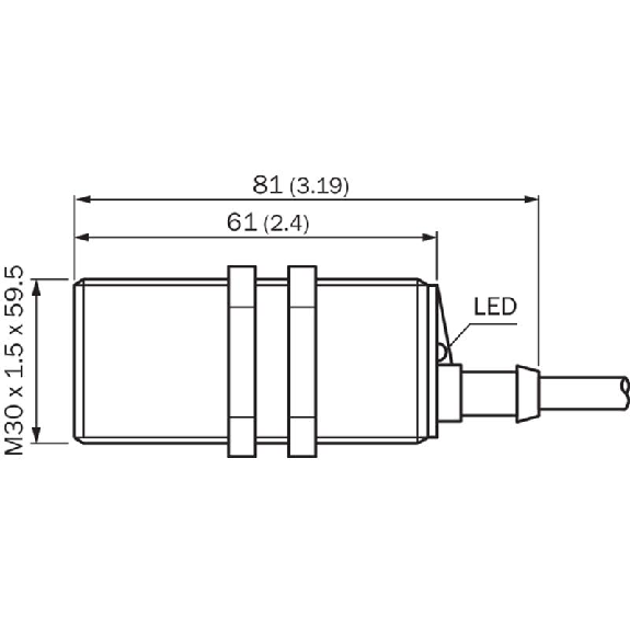 DPC M30 NPN NO+NF P3-16mm noyé Pot. Plast. 10-36Vdc / Câble 2m DPC M30 NPN NO+NF P3-16mm noyé Pot. Plast. 10-36Vdc / Câble 2m-Lire la description