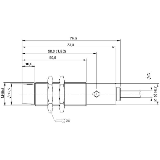 DPI M18 PNP NO P8mm non noyé lg76.5(40.5)mm Inox / Câble 10m PUR-Lire la description