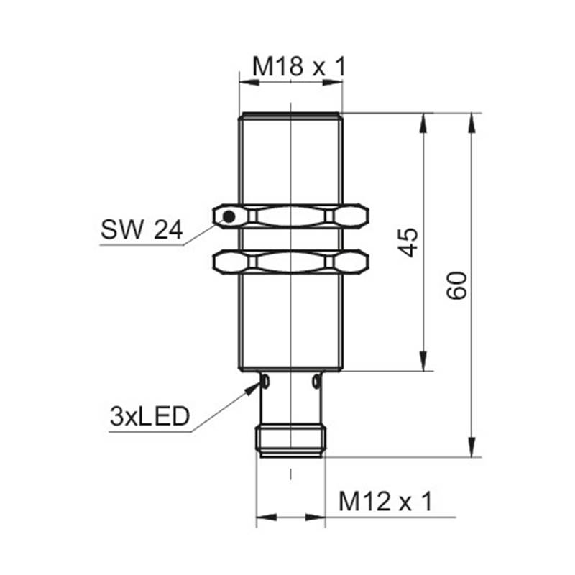 DPI M18 NPN NO P10mm noyé lg60mm Laiton 12-30Vdc -40+80°C / M12 4P DPI M18 NPN NO P10mm noyé lg60mm Laiton 12-30Vdc -40+80°C / M12 4P-Lire la description