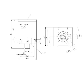 DPI Rect. PNP NO P20mm noyé 40x40x62mm PBT / M12 4P-Lire la description