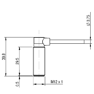 DPI M12 PNP NO Câble 90° noyé STD-Lire la description
