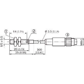 DPI M05 PNP NO P1.5mm noyé 25(20)mm Inox V2A / M08 3P+C0.3m-Lire la description