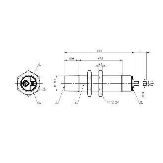 DPC M18 PNP NF P15mm non noyé lg47(75)mm / Câble 2m PUR-Lire la description
