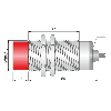 DPI M30 NPN NO+NF P15mm non noyé lg84(50)mm Laiton / Câble 2m