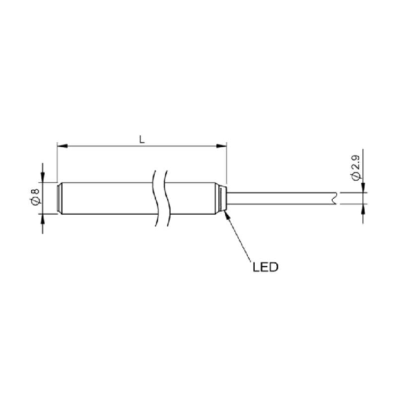 DPI D08 PNP NF P1,5mm noyé lg45mm Inox 10-30Vdc / Câble 5m PUR-Lire la description