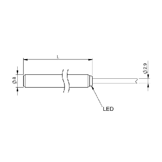 DPI D08 PNP NF P1,5mm noyé lg45mm Inox 10-30Vdc / Câble 5m PUR-Lire la description