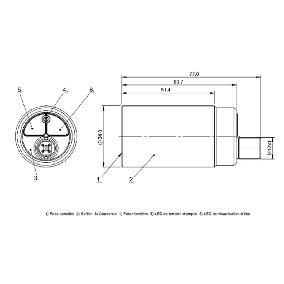 DPC D34 PNP NO P15mm noyé / M12 4P-Lire la description