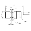 DPI M18 PNP NF P8mm noyé lg45(28)mm Inox 10-30Vdc / Câble 5m PVC