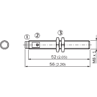 DPI M08 PNP NO P2mm noyé 56(52)mm Inox V2A / M08 3P-Lire la description
