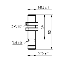 DPI M12 PNP NO P4mm noyé lg50(35)mm Laiton 10-30Vdc / M12 4P