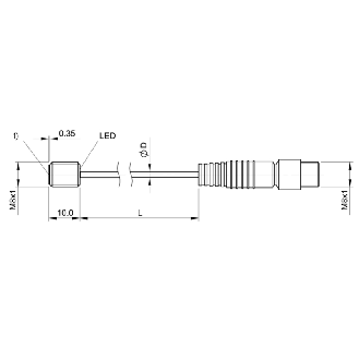 DPI M08 PNP NO P1,5mm noyé lg10mm Inox 10-30Vdc / M08 3P+C0.3m-Lire la description