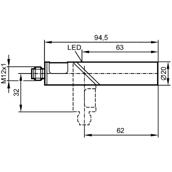 DPI D20 PNP NO P10mm non noyé 94.5mm Plast. / M12 4P-Lire la description