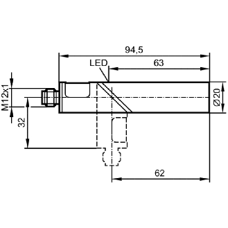 DPI D20 PNP NO P10mm non noyé 94.5mm Plast. / M12 4P-Lire la description