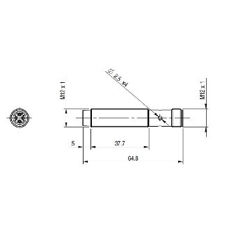 DPI M12 NPN NO P4mm non noyé 64,8(37,7)mm Laiton 10-30Vdc M12 4P-Lire la description