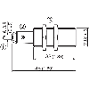 DPI M18 NPN NO P8mm noyé lg48(33)mm Laiton 10-30Vdc / Câble 2m PVC