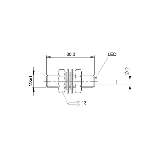 DPI M08 PNP NO P2mm noyé lg30mm Inox 10-30Vdc / Câble 3m PUR-Lire la description