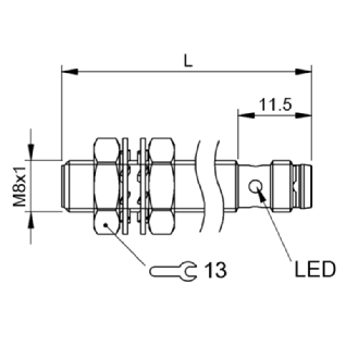 DPI M08 PNP NO P1,5mm noyé 30(19,5)mm Inox 10-30Vdc / M08 3P-Lire la description