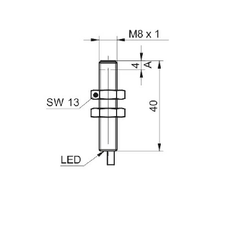DPI M08 PNP NF P3mm noyé lg40mm Métal 6-36Vdc IP67 / Câble 2m-Lire la description