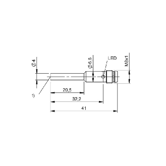 DPI D04 PNP NO P0,8mm noyé lg41(20,5)mm Inox 10-30Vdc / M08 3P-Lire la description