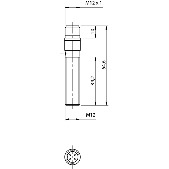 DPI M12 NPN NO P4mm noyé Inox 10-30Vdc M12 4P-Lire la description