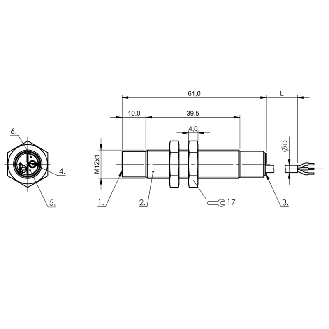 DPC M12 NPN NO P8mm non noyé lg61(39.5)mm PBT / Câble 2m PUR-Lire la description