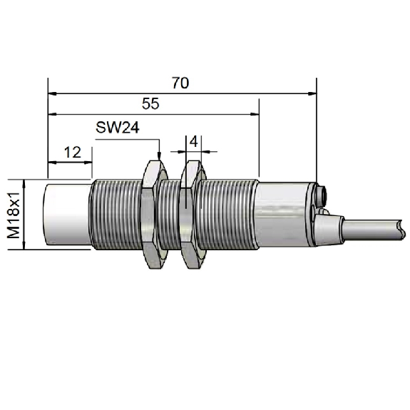 DPI M18 ANA 0-20mA P0-8mm non noyé 70(43)mm Laiton / Câble 2m PUR DPI M18 ANA 0-20mA P0-8mm non noyé 70(43)mm Laiton / Câble 2m PUR-Lire la description