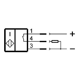 DPI M12 PNP NO P4mm noyé lg50(34,5)mm Laiton 10-30Vdc / M12 4P-Lire la description