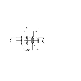 DPI M12 PNP NO P4mm noyé lg50(34,5)mm Laiton 10-30Vdc / M12 4P-Lire la description