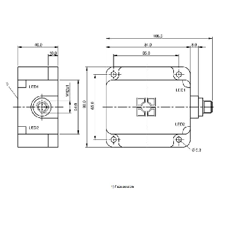 DPI Rect. PNP NO P40mm noyé 80x84x40mm / M12 4P-Lire la description