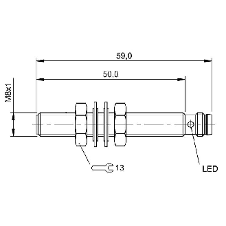 DPI M08 PNP NO P1,5mm noyé lg59(50)mm Laiton 12-30Vdc / M08 3P-Lire la description