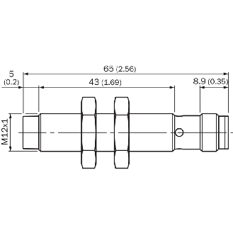 DPI M12 PNP NF P8mm non noyé 65(43)mm Inox V4A / M12 4P-Lire la description
